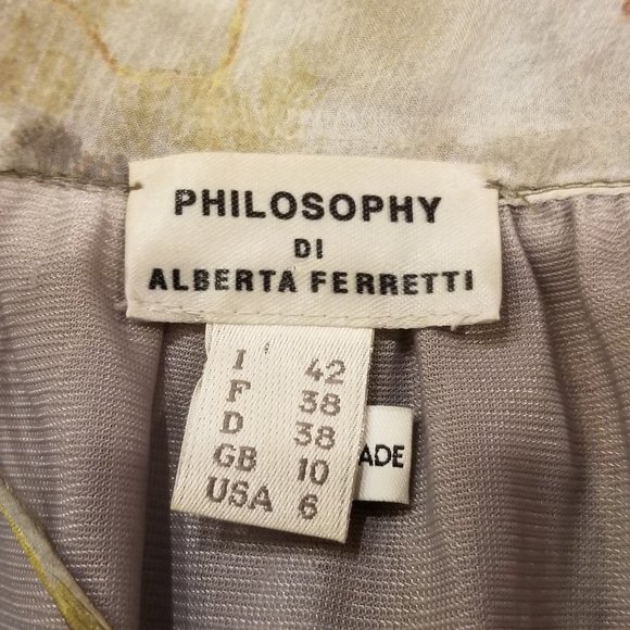 Philosophy Alberta FERRETTI floral chiffon dress S - Picture 9 of 16